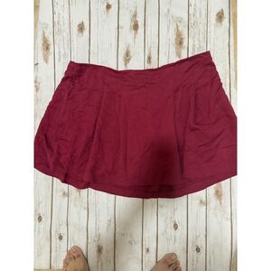 A New Day Burgundy Wine Red Flared Mini Skirt Pleated Size XL